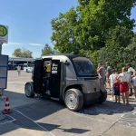 Der autonome Minibus beim Egenberger Sommerfest PIX Moving Vehicle-Demo at Egenberger-Summer Party